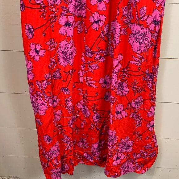 Band of the Free red Floral Red Wrap Dress size small long midi/maxi - Picture 10 of 12
